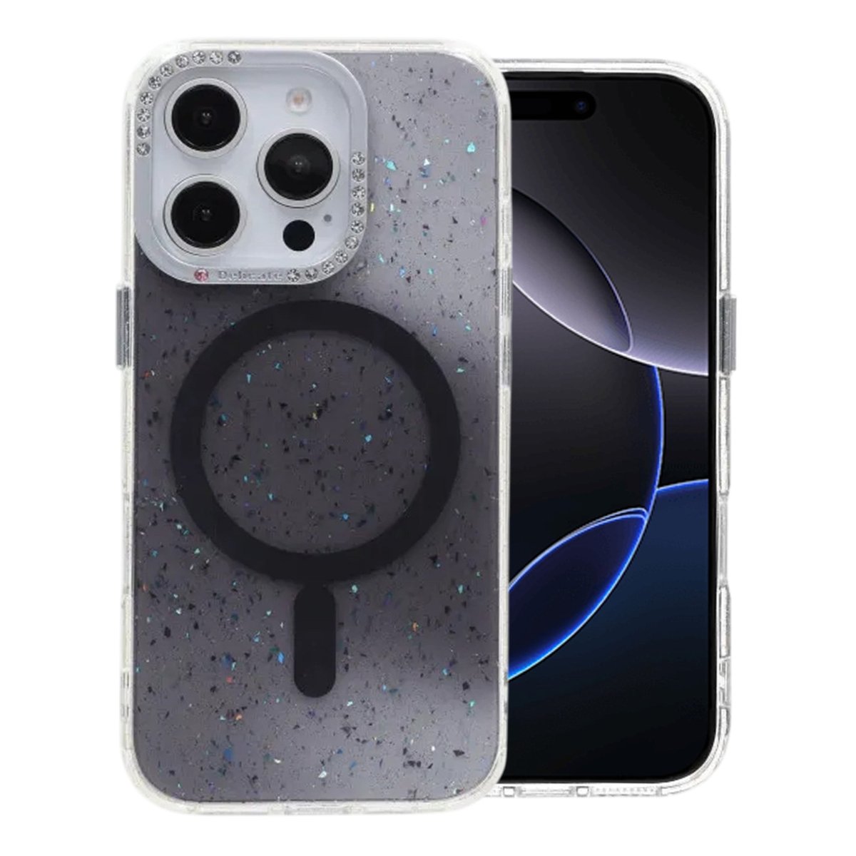 iPhone 16 Pro Max Skal Glitter Diamond MagSafe Svart