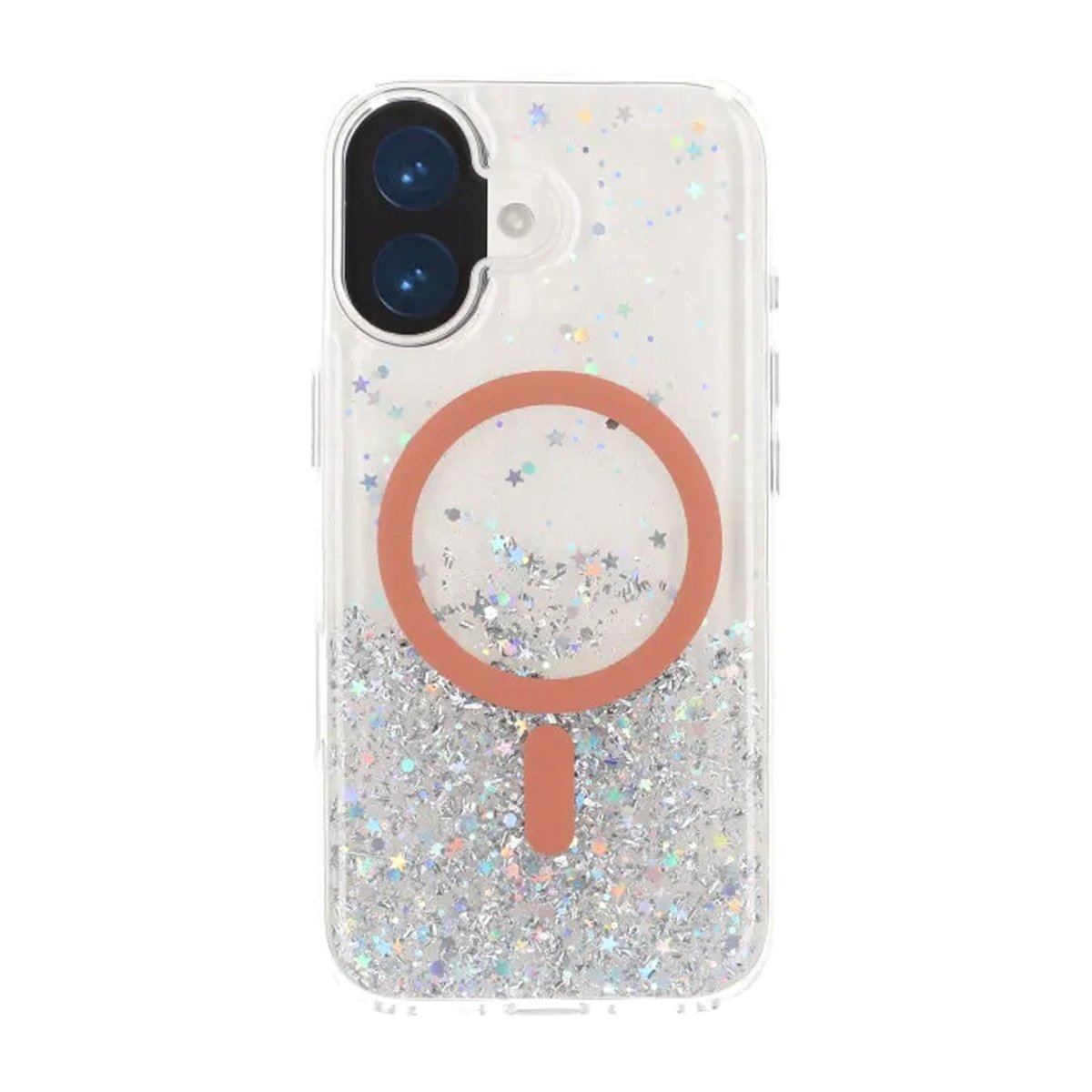 iPhone 17 Skal Glitter Stjärnor MagSafe Orange