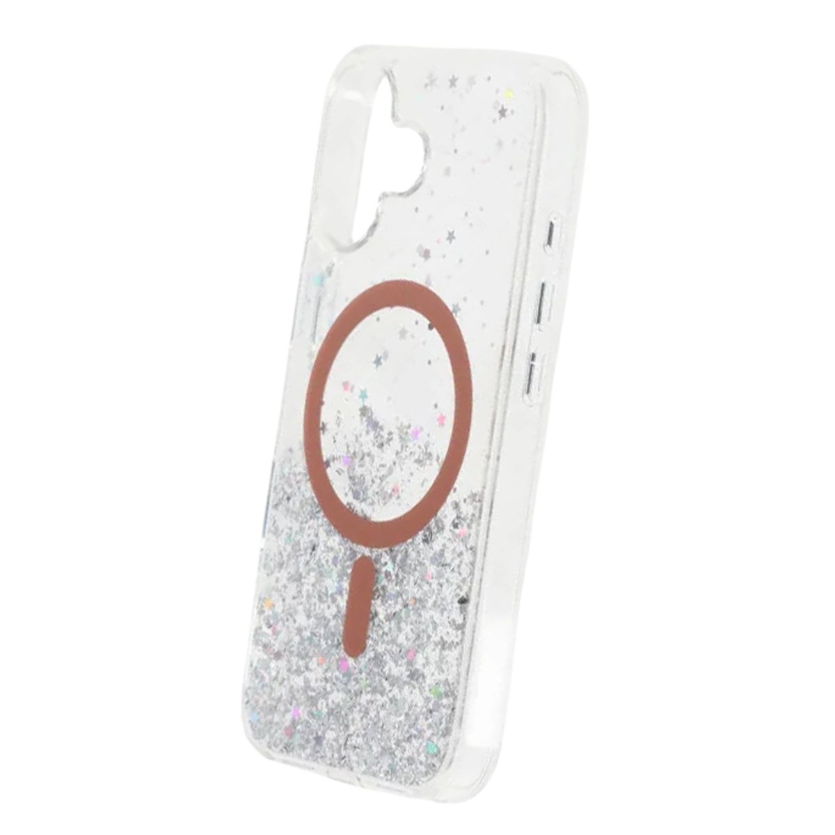 iPhone 17 Skal Glitter Stjärnor MagSafe Orange