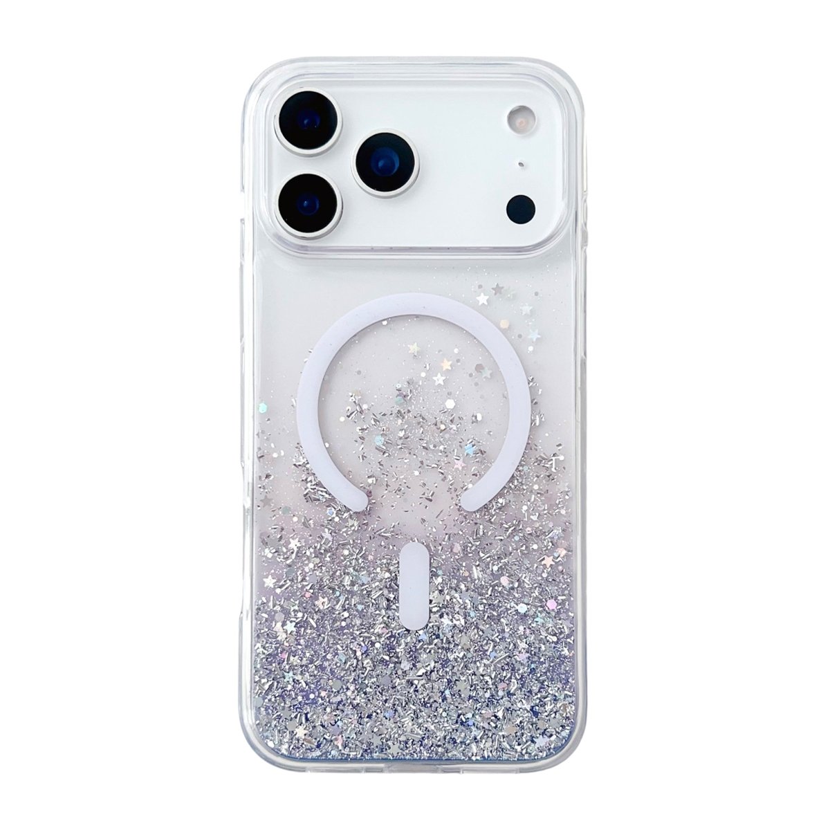 iPhone 17 Pro Skal Glitter Stjärnor MagSafe Lila