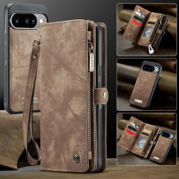 CaseMe Google Pixel 10/Pixel 10 Pro Fodral 008 Series Löstagbart Skal Brun