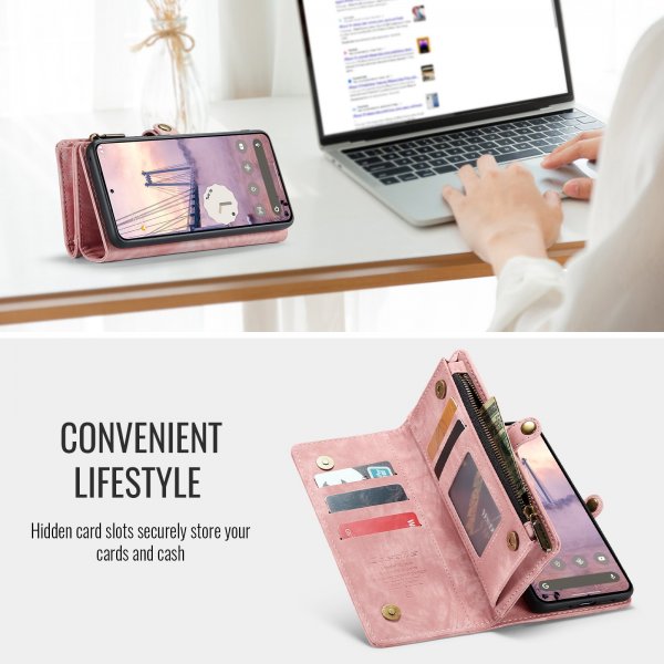 CaseMe Google Pixel 10/Pixel 10 Pro Fodral 008 Series Löstagbart Skal Rosa