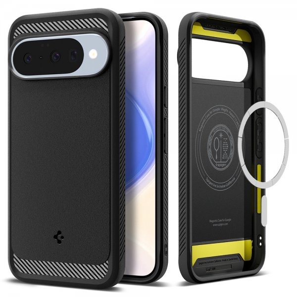 Spigen Google Pixel 10/Pixel 10 Pro Skal Rugged Armor MagFit Matte Black