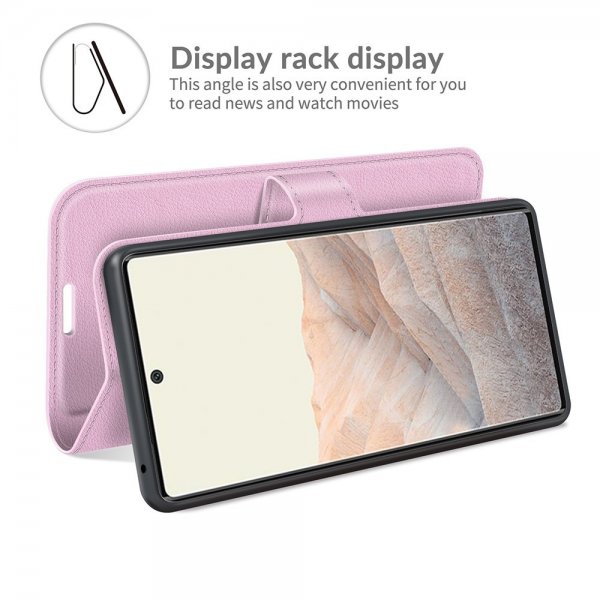Google Pixel 6 Pro Fodral Litchi Rosa
