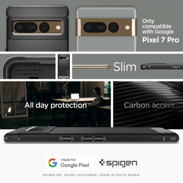 Spigen Google Pixel 7 Pro Skal Rugged Armor Matte Black