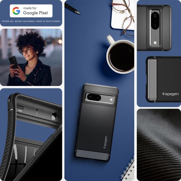 Spigen Google Pixel 7 Skal Rugged Armor Matte Black