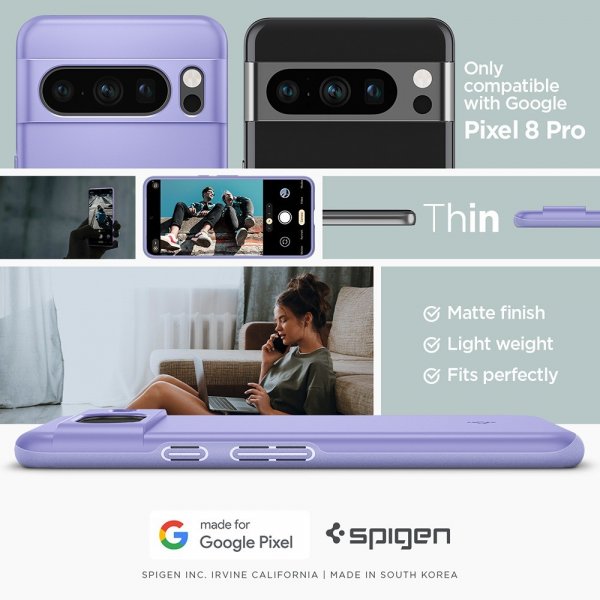 Spigen Google Pixel 8 Pro Skal Thin Fit Awesome Violet
