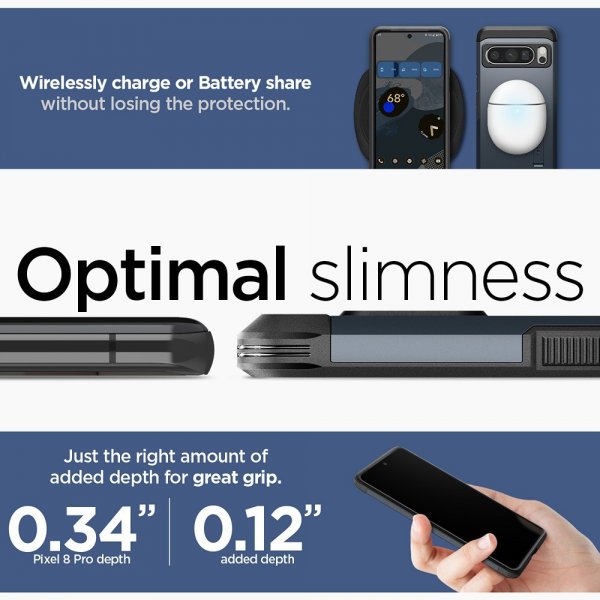 Spigen Google Pixel 8 Pro Skal Tough Armor Metal Slate