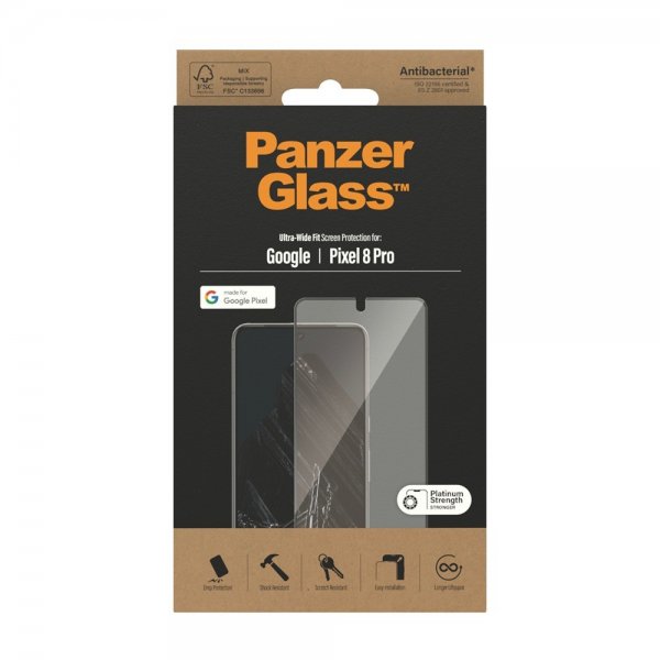 PanzerGlass Google Pixel 8 Pro Skärmskydd Ultra-Wide Fit