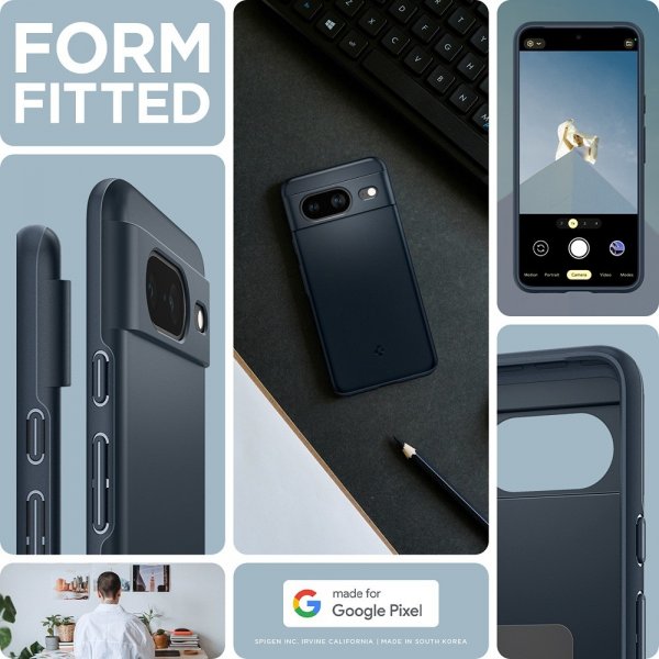 Spigen Google Pixel 8 Skal Thin Fit Metal Slate