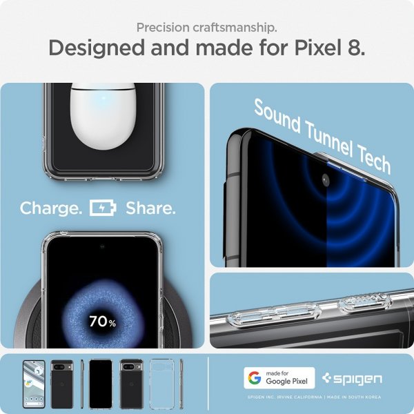 Spigen Google Pixel 8 Skal Ultra Hybrid Crystal Clear