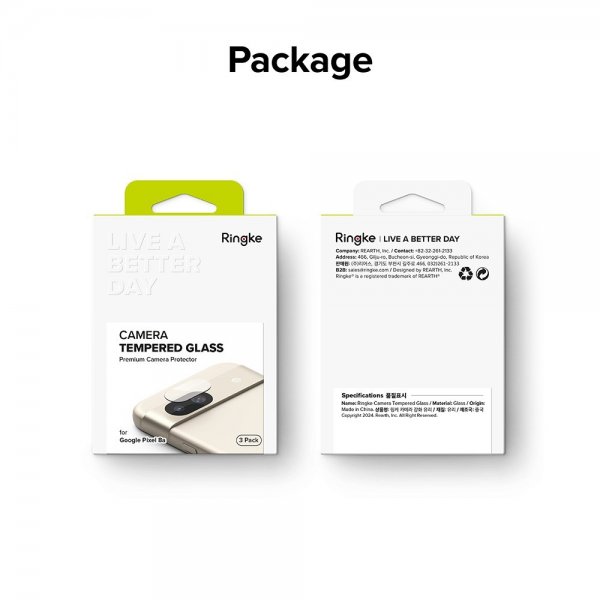 Ringke Google Pixel 8a Kameraskydd Camera Protector Glass 3-pack
