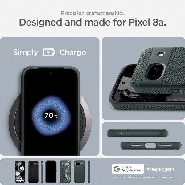 Spigen Google Pixel 8a Skal Liquid Air Abyss Green