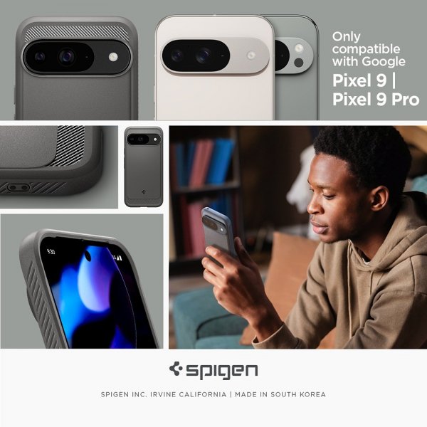 Spigen Google Pixel 9/Pixel 9 Pro Skal Rugged Armor Marble Gray