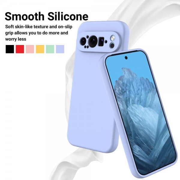 Google Pixel 9 Pro Skal med Strap Silikon Lila