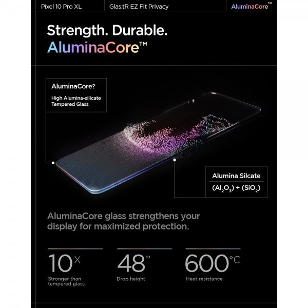 Spigen Google Pixel 9 Pro XL/Pixel 10 Pro XL Skärmskydd GLAS.tR EZ Fit Privacy 2-pack