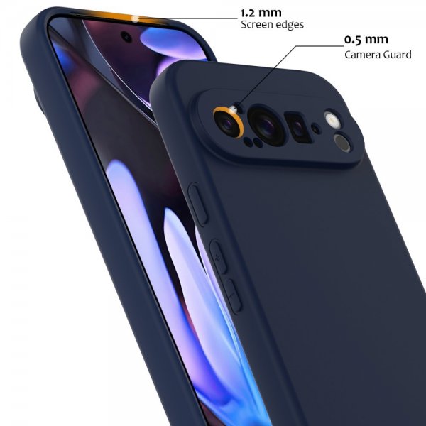 Google Pixel 9 Pro XL Skal med Strap Silikon MagSafe Mörkblå