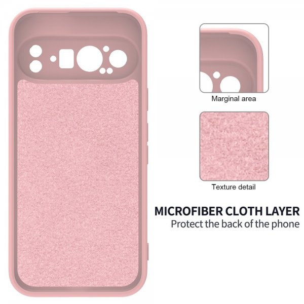 Google Pixel 9 Pro XL Skal med Strap Silikon Rosa