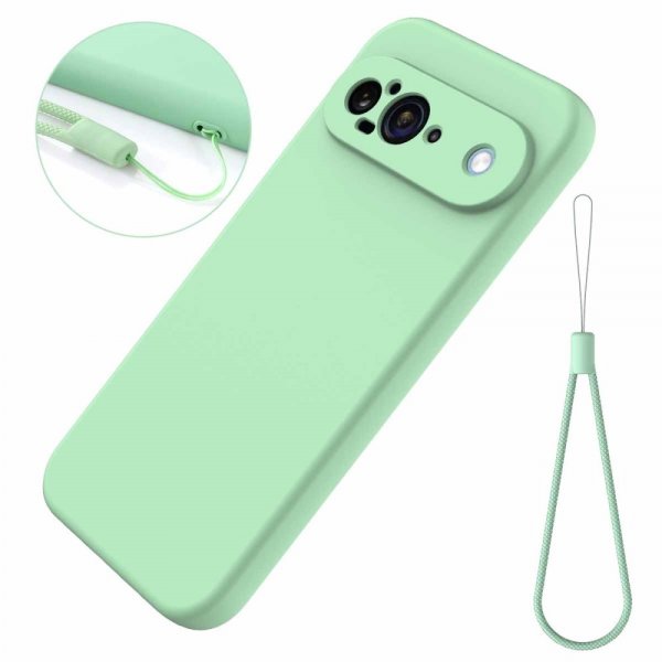 Google Pixel 9 Skal med Strap Silikon Grön