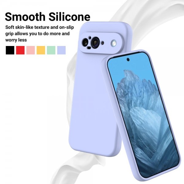 Google Pixel 9 Skal med Strap Silikon Lila