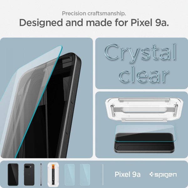 Spigen Google Pixel 9a Skärmskydd GLAS.tR EZ Fit 2-pack