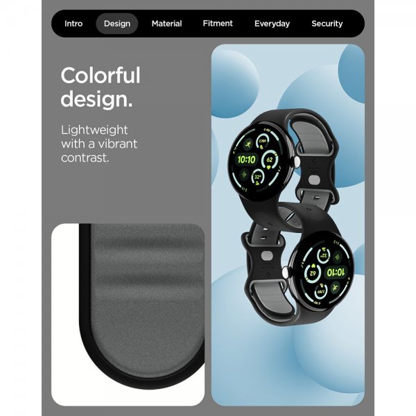 Spigen Google Pixel Watch 1/2/3/4 41mm Armband Nano Pop Black Sesame