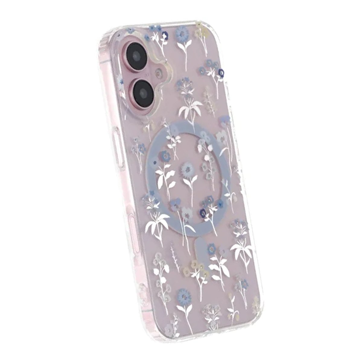 iPhone 17 Skal Blommigt Strass MagSafe Blå
