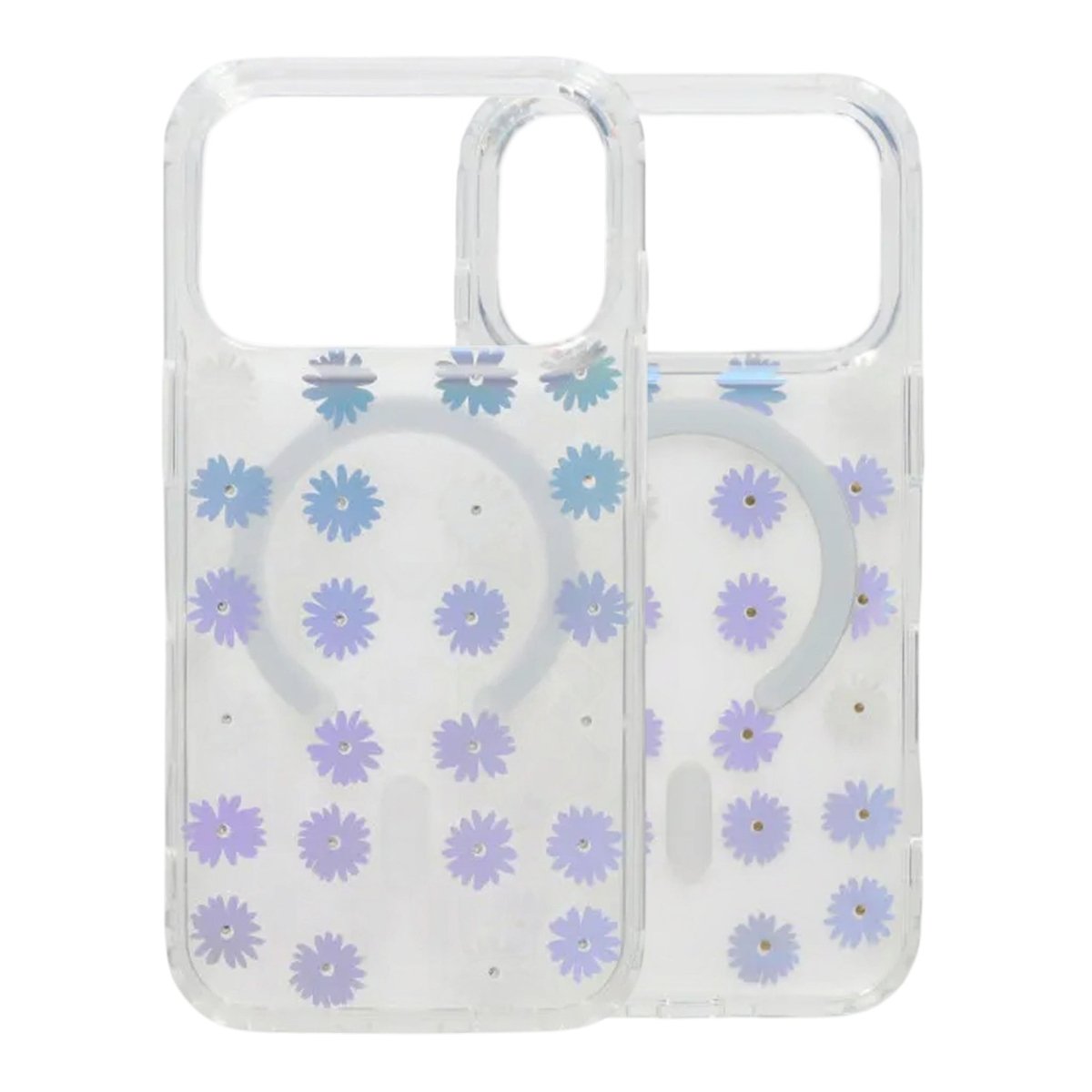 iPhone 17 Pro Skal Blommigt Strass MagSafe Lila