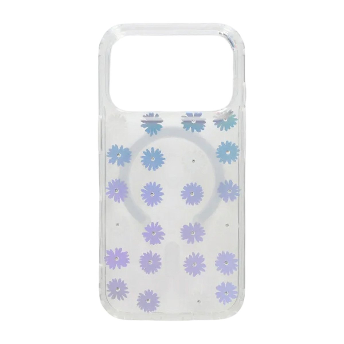 iPhone 17 Pro Skal Blommigt Strass MagSafe Lila