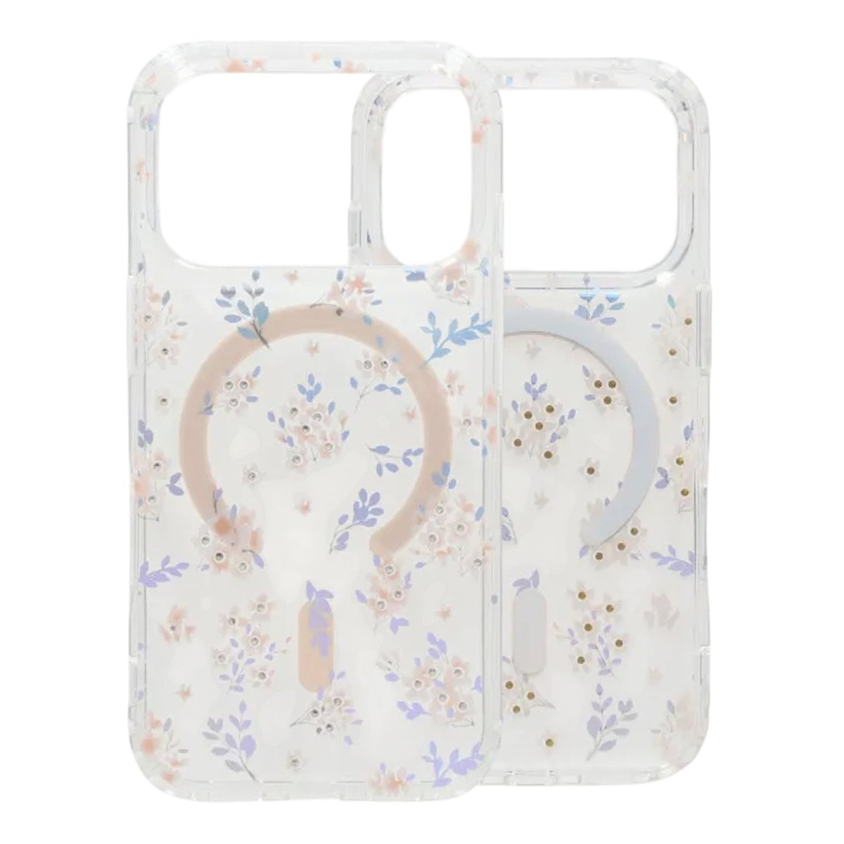iPhone 17 Pro Max Skal Blommigt Strass MagSafe Rosa