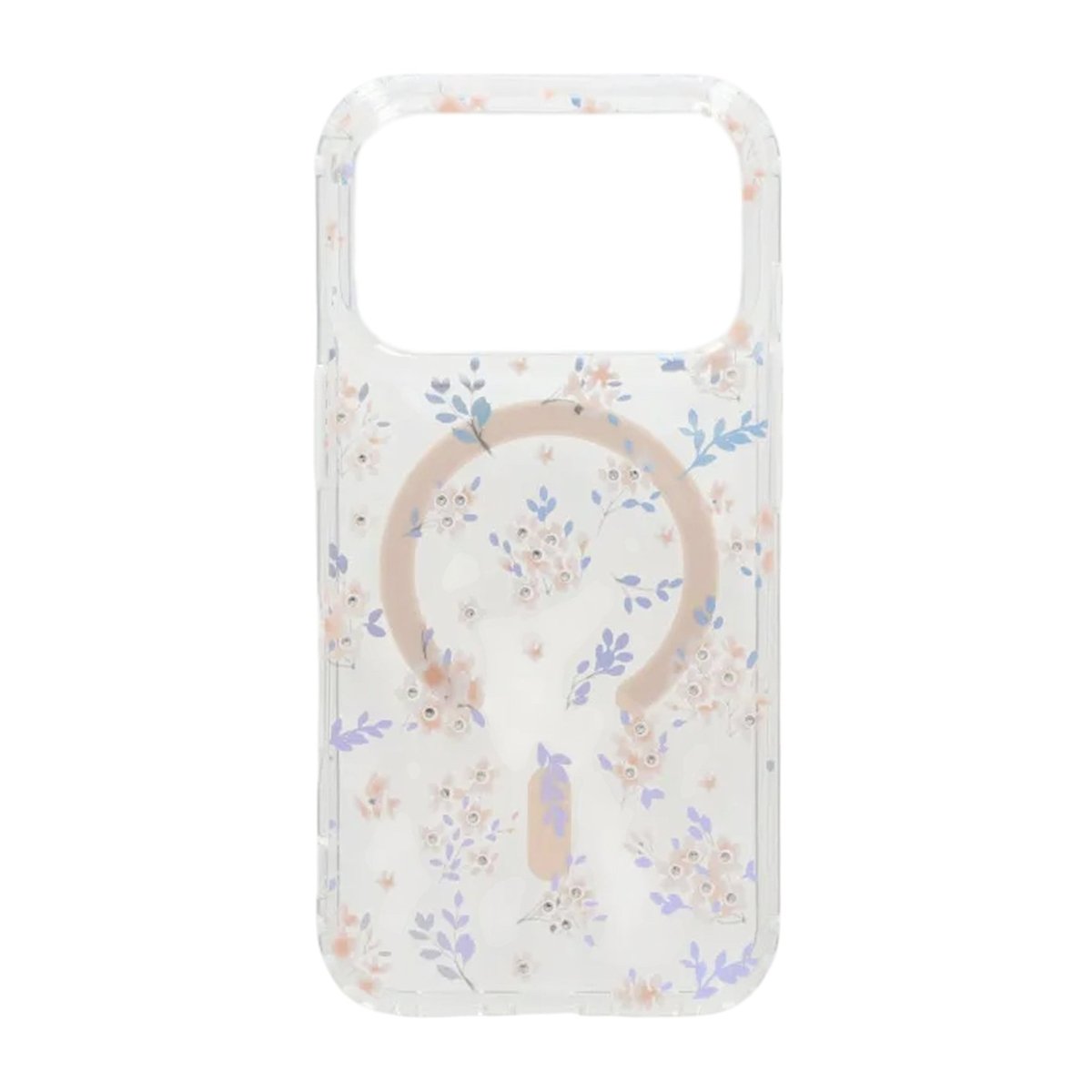 iPhone 17 Pro Max Skal Blommigt Strass MagSafe Rosa