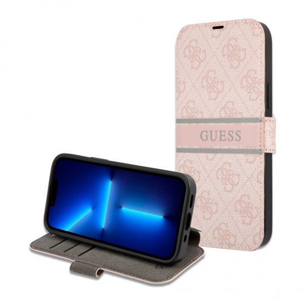 Guess iPhone 13 Mini Fodral Printed Stripe Rosa
