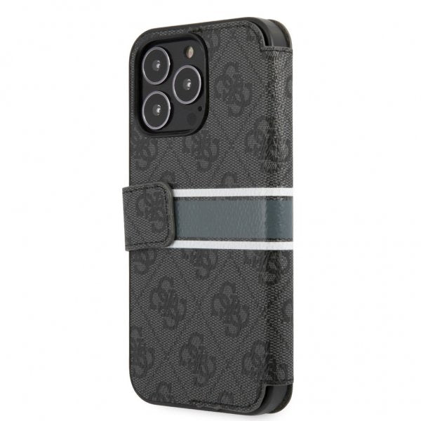 Guess iPhone 13 Pro Max Fodral Printed Stripe Grå