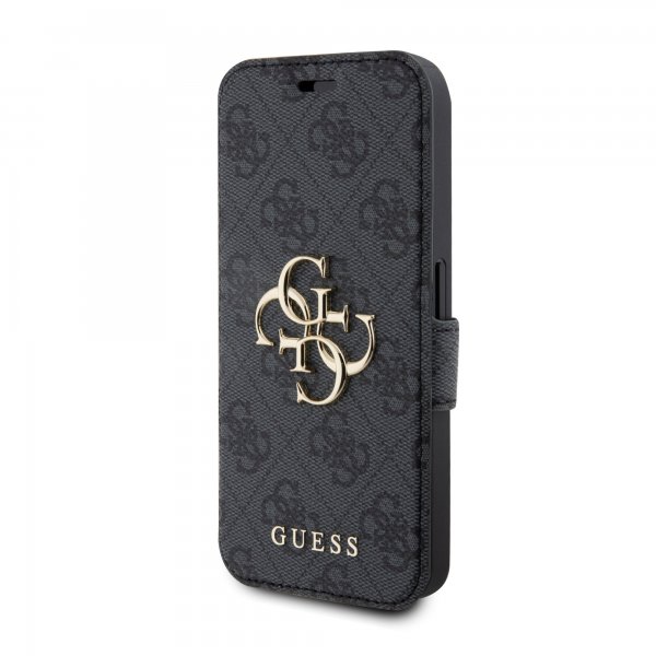 Guess iPhone 15 Pro Fodral 4G Logo Grå