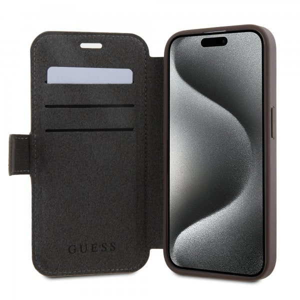 Guess iPhone 15 Fodral 4G Logo Brun