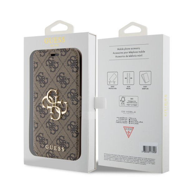 Guess iPhone 15 Fodral 4G Logo Brun