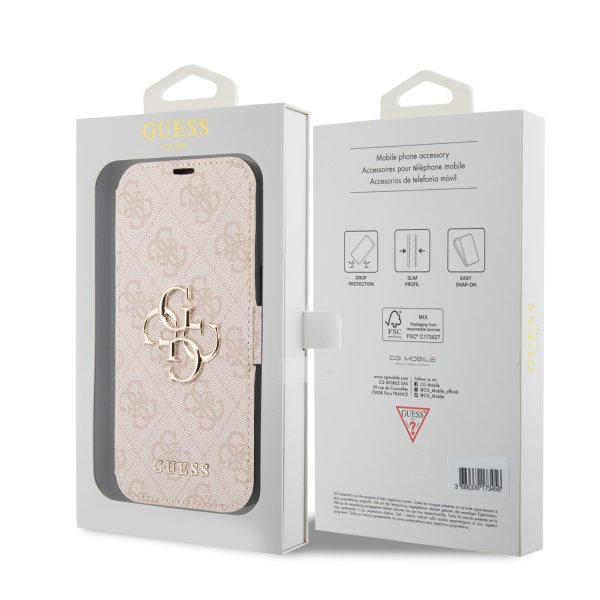 Guess iPhone 15 Pro Max Fodral 4G Logo Rosa