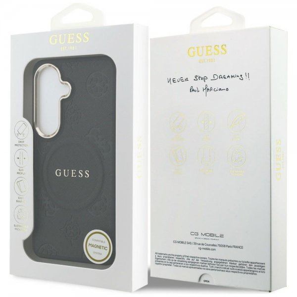 Guess Samsung Galaxy S26 Skal Saffiano Peony MagSafe Svart