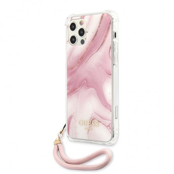 Guess iPhone 12 Pro Max Skal Marble Rosa
