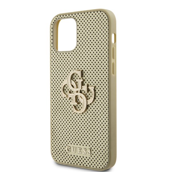 Guess iPhone 12/iPhone 12 Pro Skal Perforated Glitter Guld