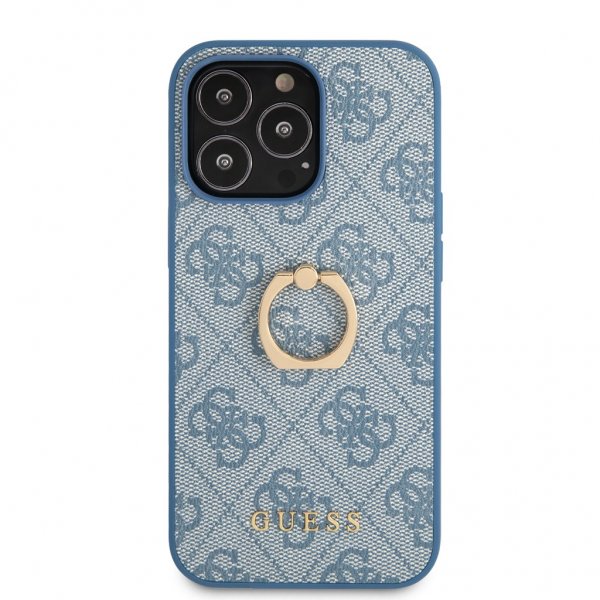 Guess iPhone 13 Pro Skal Ring Stand Blå