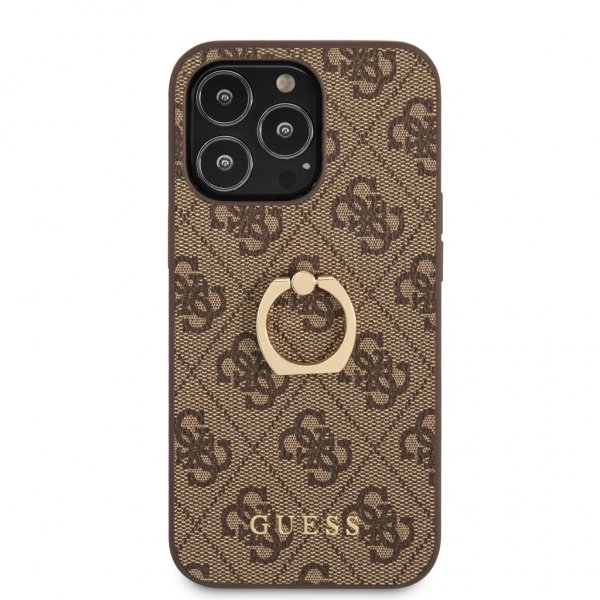 Guess iPhone 13 Pro Skal Ring Stand Brun