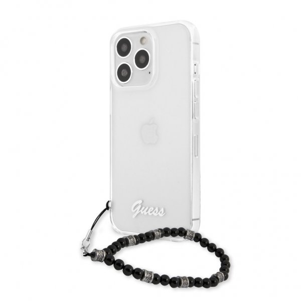 Guess iPhone 13 Pro Skal Pearl Handle Script Logo Svart