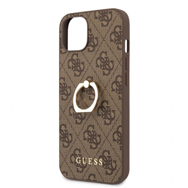 Guess iPhone 13 Mini Skal Ring Stand Brun