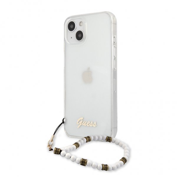 Guess iPhone 13 Mini Skal Pearl Handle Script Logo Vit