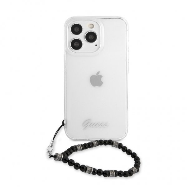 Guess iPhone 13 Pro Max Skal Pearl Handle Script Logo Svart