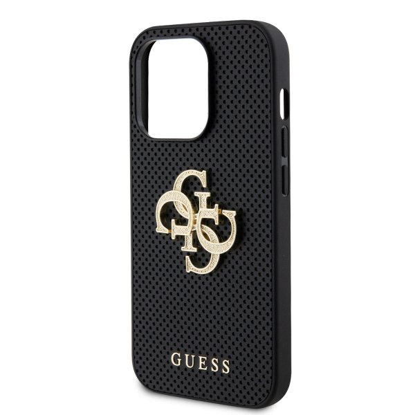 Guess iPhone 15 Pro Max Skal Perforated Glitter Svart