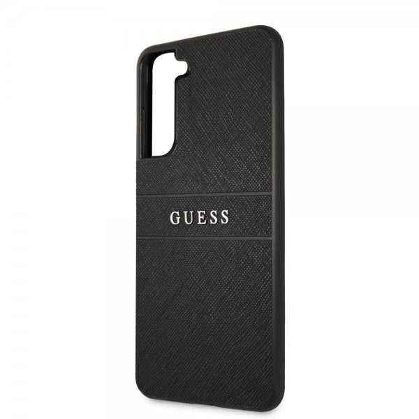 Guess Samsung Galaxy S21 FE Skal Saffiano Metal Logo Svart