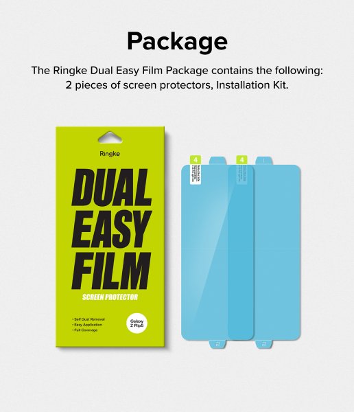 Ringke Samsung Galaxy Z Flip 5 Skärmskydd Dual Easy Film 2-pack