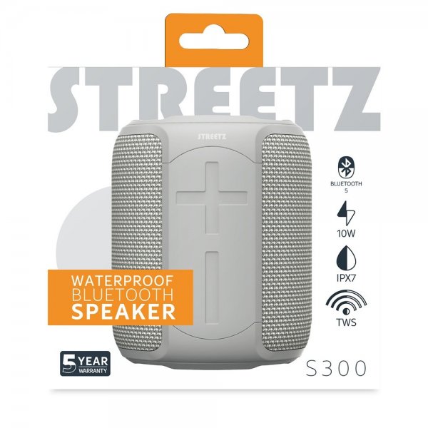 Streetz Högtalare S300 Waterproof Bluetooth Speaker Grå